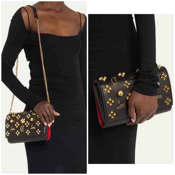 🆕😍🔥 CHRISTIAN LOUBOUTIN Paloma Loubinthesky Studs Clutch Bag - Picture 5 of 16